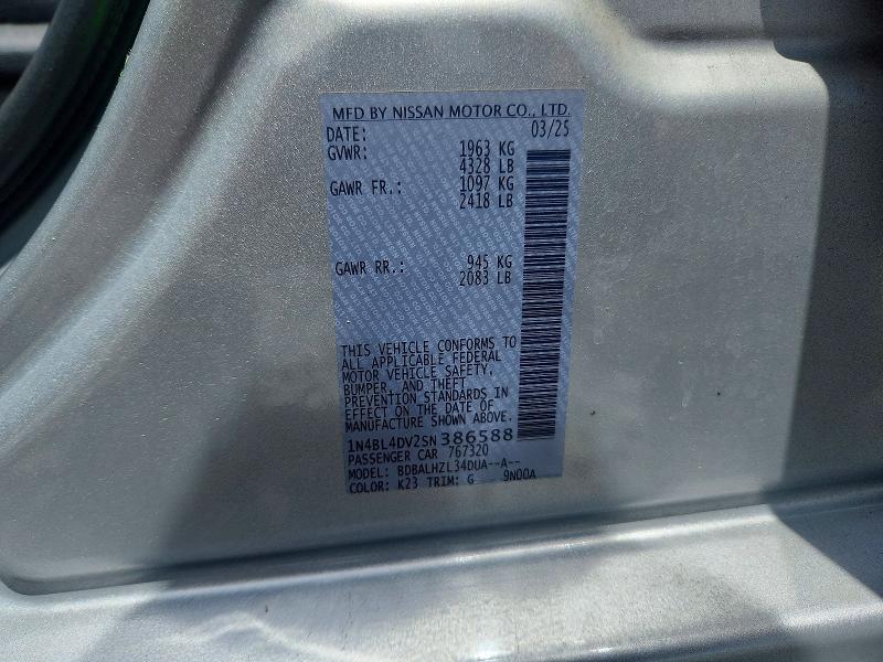 Продажа на аукционе авто 2025 Nissan Altima, vin: 1N4BL4DV2SN386588, номер лота: 54966876