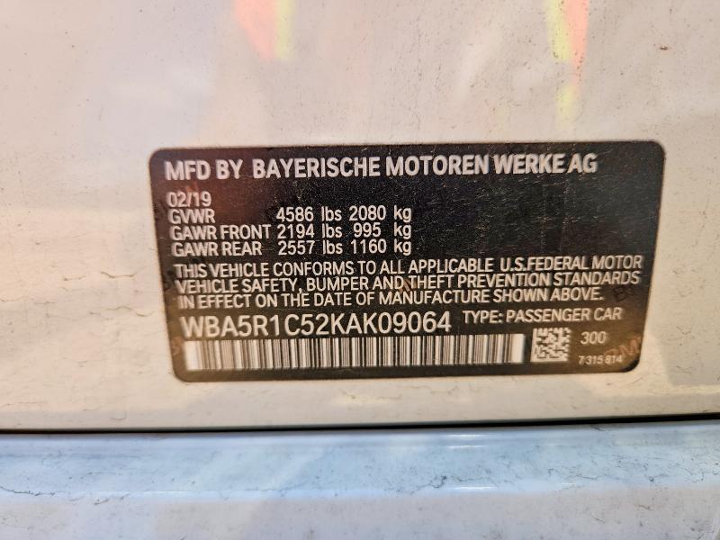 Продаж на аукціоні авто 2019 Bmw 330i, vin: WBA5R1C52KAK09064, номер лоту: 54265296
