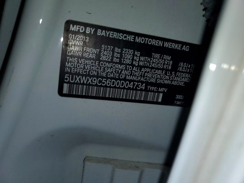 55300296 :رقم المزاد ، 5UXWX9C56D0D04734 vin ، 2013 Bmw X3 مزاد بيع