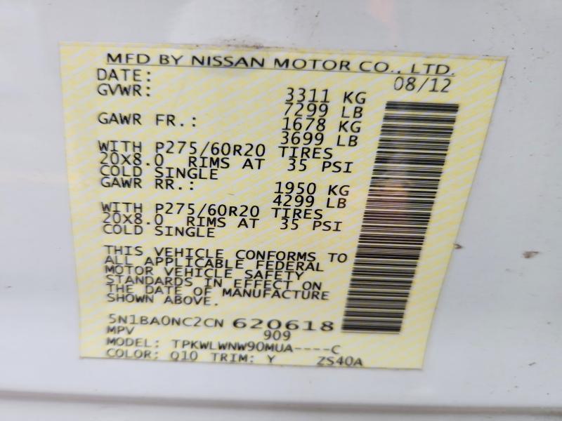Aukcja sprzedaży 2012 Nissan Armada, vin: 5N1BA0NC2CN620618, numer aukcji: 52152186