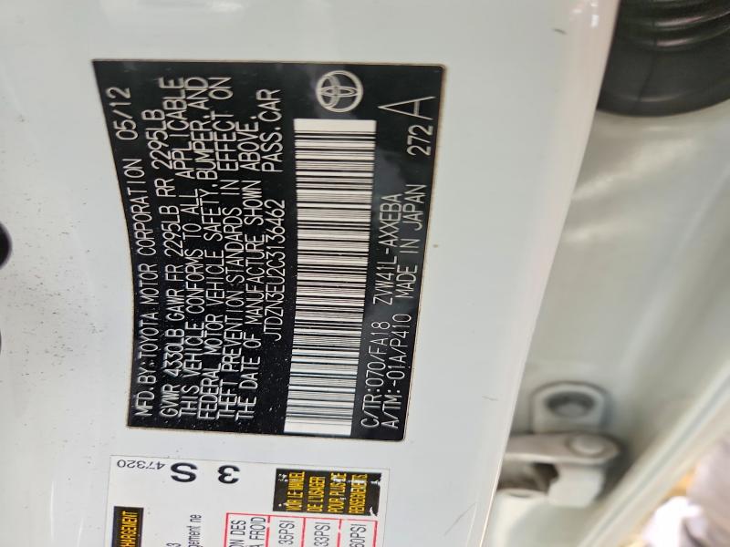 52005326 :رقم المزاد ، JTDZN3EU2C3136462 vin ، 2012 Toyota Prius V مزاد بيع