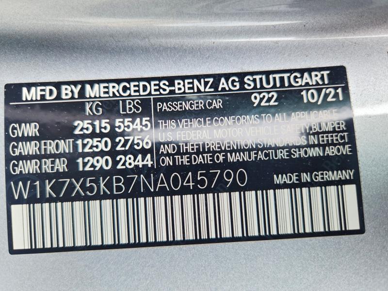 Продажа на аукционе авто 2022 Mercedes-benz Amg Gt, vin: W1K7X5KB7NA045790, номер лота: 53196936