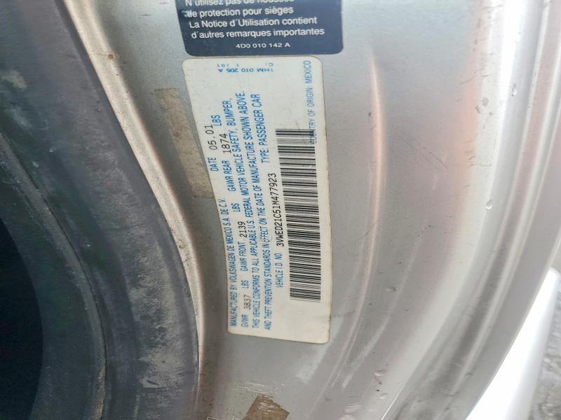 Продажа на аукционе авто 2001 Volkswagen New Beetle, vin: 3VWED21C51M477923, номер лота: 54581786