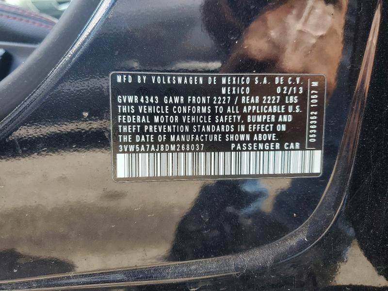 Продаж на аукціоні авто 2013 Volkswagen Jetta, vin: 3VW5A7AJ8DM268037, номер лоту: 53413826