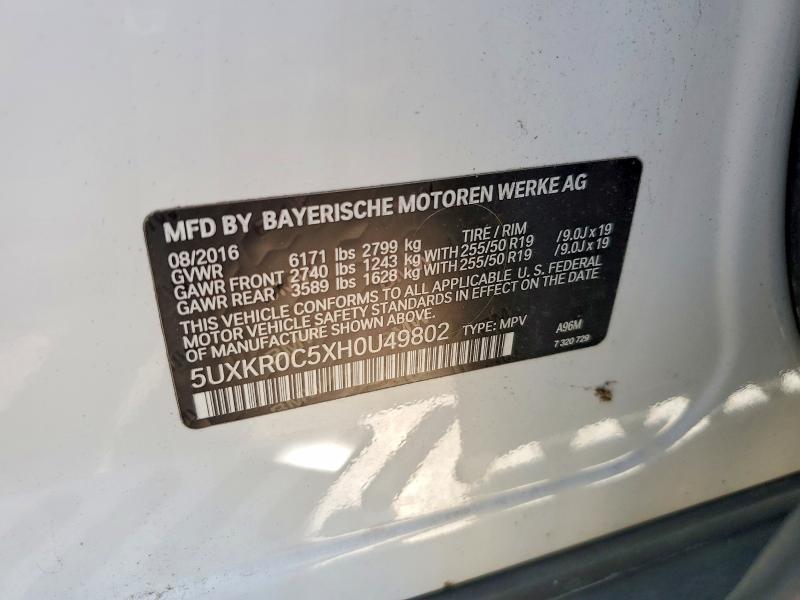 Aukcja sprzedaży 2017 Bmw X5, vin: 5UXKR0C5XH0U49802, numer aukcji: 53968216