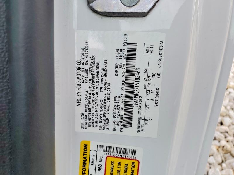 54176026 :رقم المزاد ، 1FA6P8CF7L5183463 vin ، 2020 Ford Mustang مزاد بيع