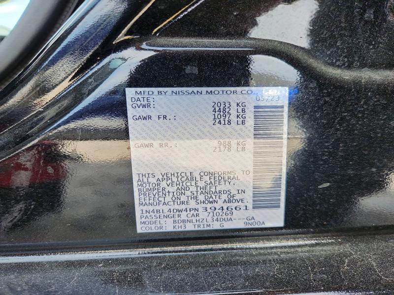 2023 Nissan Altima მანქანა იყიდება აუქციონზე, vin: 1N4BL4DW4PN394661, აუქციონის ნომერი: 52518556