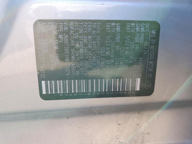 2024 Nissan Rogue მანქანა იყიდება აუქციონზე, vin: JN8BT3BB3RW179374, აუქციონის ნომერი: 55142926