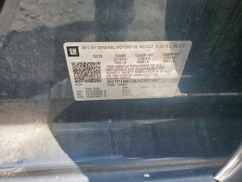 Aukcja sprzedaży 2018 Gmc Sierra, vin: 3GTP1NEC6JG317497, numer aukcji: 53366426