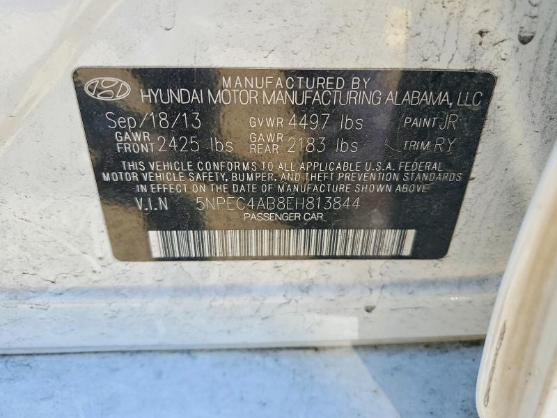53412746 :رقم المزاد ، 5NPEC4AB8EH813844 vin ، 2014 Hyundai Sonata مزاد بيع