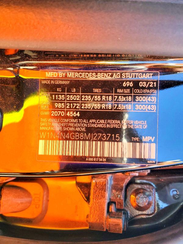 Продажа на аукционе авто 2021 Mercedes-benz Gla, vin: W1N4N4GB8MJ273715, номер лота: 53650506
