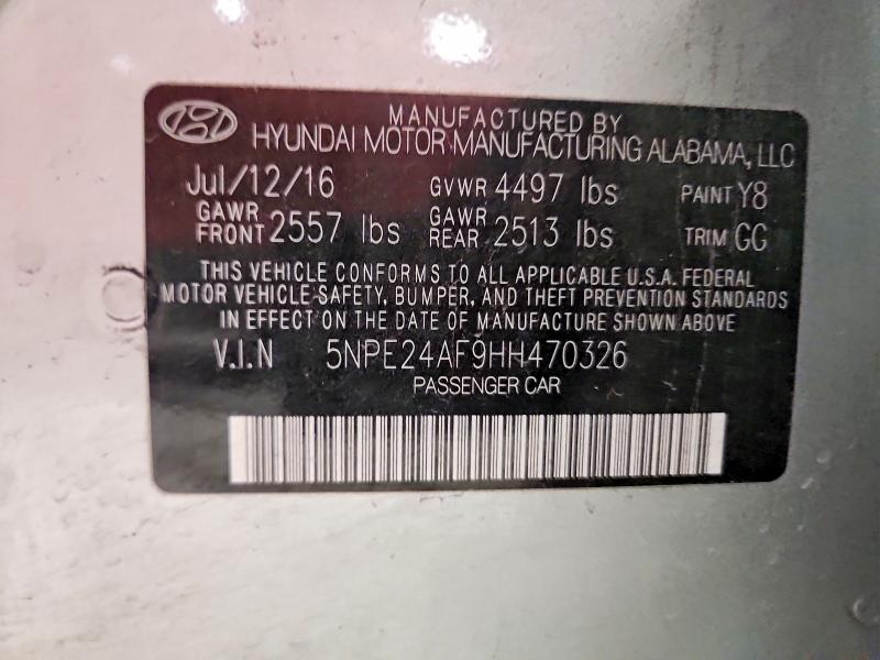 Продаж на аукціоні авто 2017 Hyundai Sonata, vin: 5NPE24AF9HH470326, номер лоту: 54257836