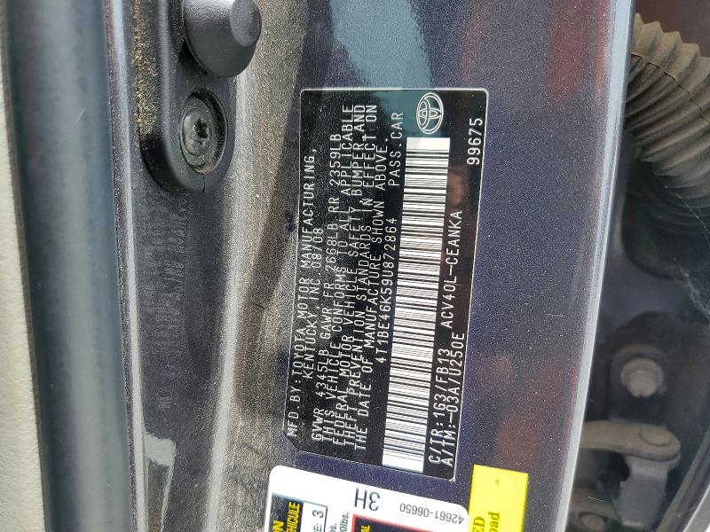 Продаж на аукціоні авто 2009 Toyota Camry, vin: 4T1BE46K59U872864, номер лоту: 54016516