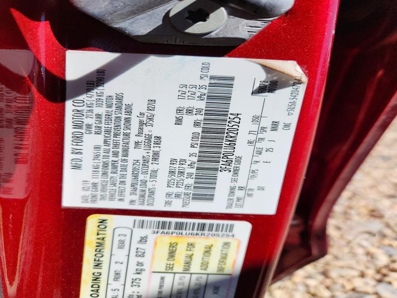Aukcja sprzedaży 2019 Ford Fusion, vin: 3FA6P0LU6KR205254, numer aukcji: 53115546