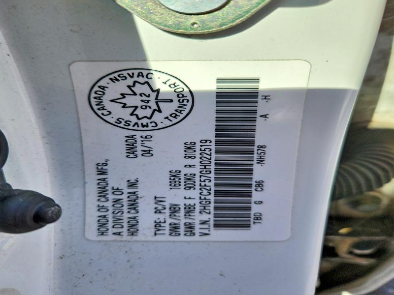 Aukcja sprzedaży 2016 Honda Civic, vin: 2HGFC2F57GH022519, numer aukcji: 54401026