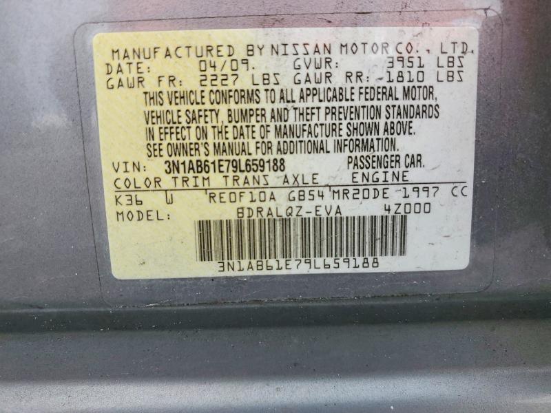 52950626 :رقم المزاد ، 3N1AB61E79L659188 vin ، 2009 Nissan Sentra مزاد بيع