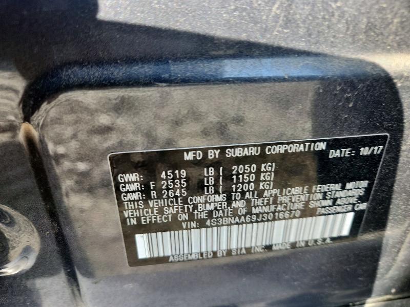 Aukcja sprzedaży 2018 Subaru Legacy, vin: 4S3BNAA69J3016670, numer aukcji: 54160526