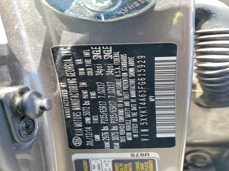 Продажа на аукционе авто 2015 Kia Sorento, vin: 5XYKT4A63FG615929, номер лота: 53746576