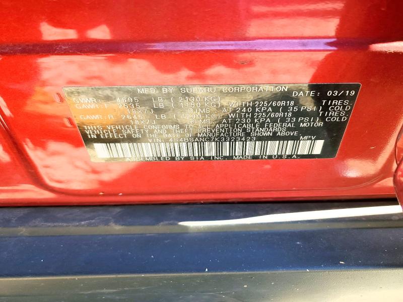 Продажа на аукционе авто 2019 Subaru Outback, vin: 4S4BSANC7K3323423, номер лота: 53277146