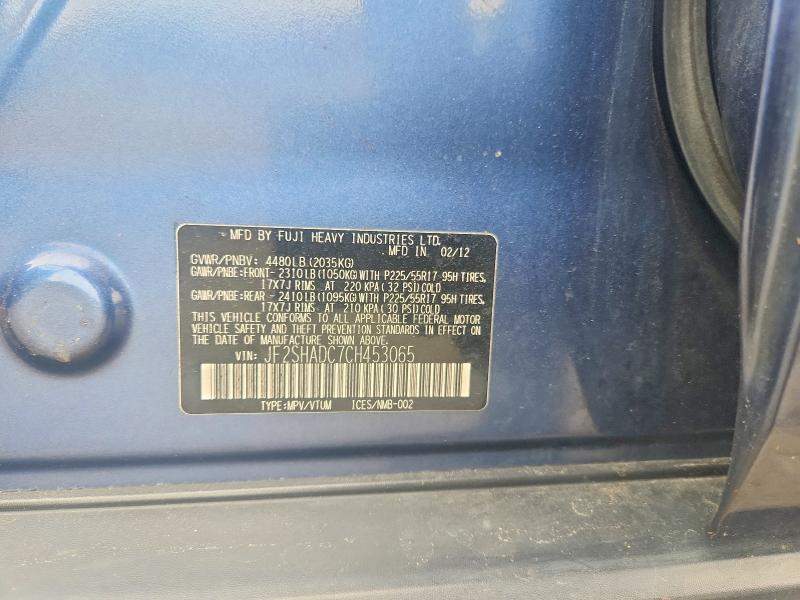 53046326 :رقم المزاد ، JF2SHADC7CH453065 vin ، 2012 Subaru Forester مزاد بيع