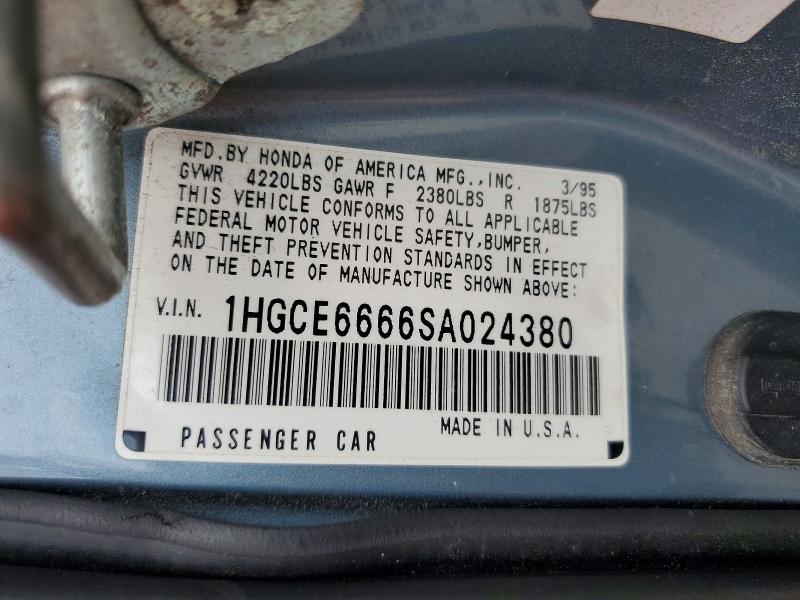 Продажа на аукционе авто 1995 Honda Accord, vin: 1HGCE6666SA024380, номер лота: 54556286