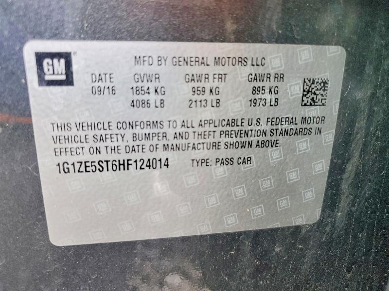 2017 Chevrolet Malibu მანქანა იყიდება აუქციონზე, vin: 1G1ZE5ST6HF124014, აუქციონის ნომერი: 53530916