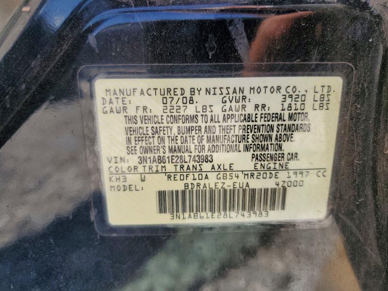 54321276 :رقم المزاد ، 3N1AB61E28L743983 vin ، 2008 Nissan Sentra مزاد بيع