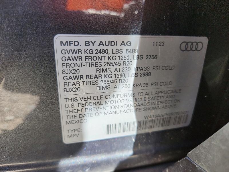 Продажа на аукционе авто 2024 Audi Q5, vin: WA15AAFY4R2053401, номер лота: 54184596