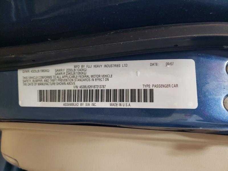 54725156 :رقم المزاد ، 4S3BL626187213787 vin ، 2008 Subaru Legacy مزاد بيع