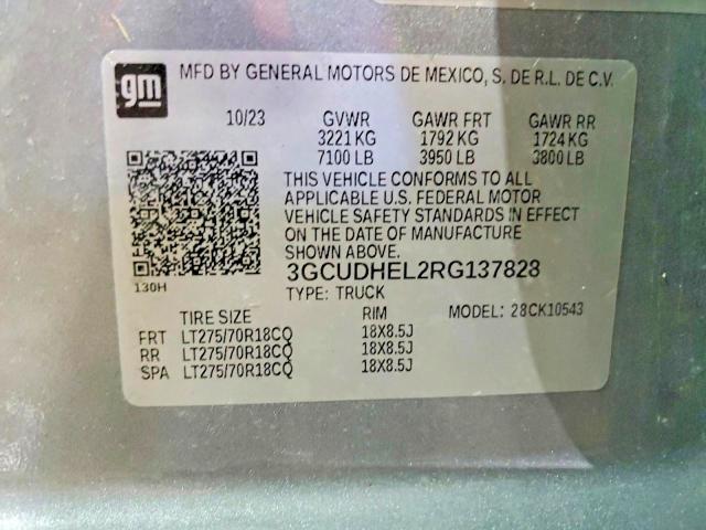 53740106 :رقم المزاد ، 3GCUDHEL2RG137828 vin ، 2024 Chevrolet Silverado مزاد بيع