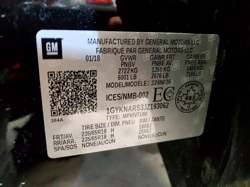 Продажа на аукционе авто 2018 Cadillac Xt5, vin: 1GYKNARS3JZ193062, номер лота: 52355966