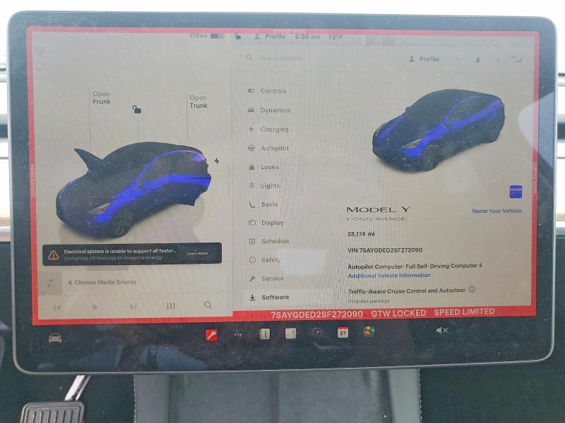 2025 Tesla Model Y მანქანა იყიდება აუქციონზე, vin: 7SAYGDED2SF272090, აუქციონის ნომერი: 54650186