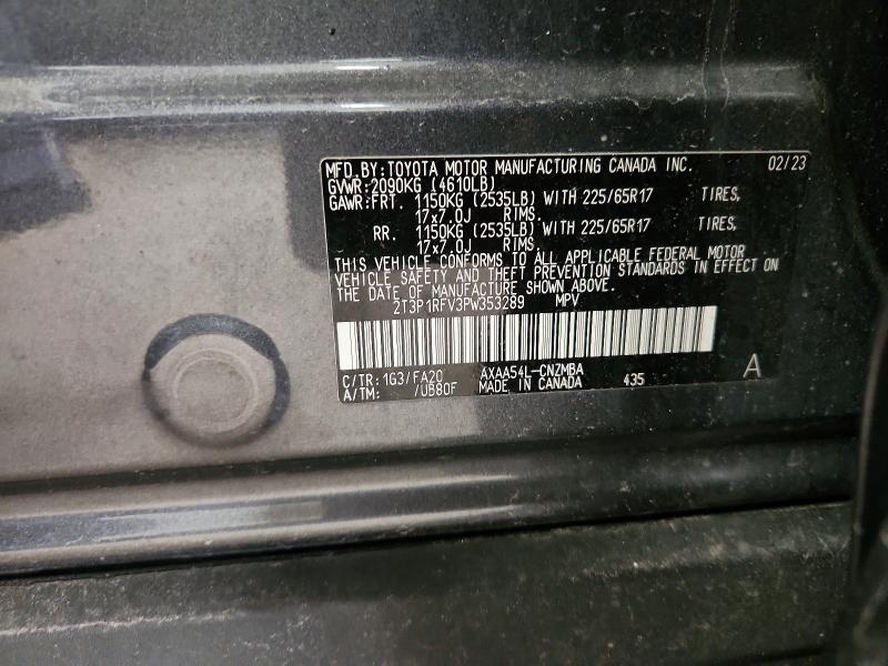 Продажа на аукционе авто 2023 Toyota Rav4, vin: 2T3P1RFV3PW353289, номер лота: 53439666