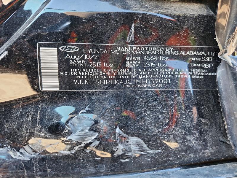 Продаж на аукціоні авто 2022 Hyundai Sonata, vin: 5NPEK4JC1NH139001, номер лоту: 51607816