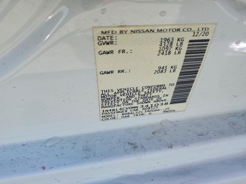 53370096 :رقم المزاد ، 1N4BL4CV0MN341038 vin ، 2021 Nissan Altima مزاد بيع