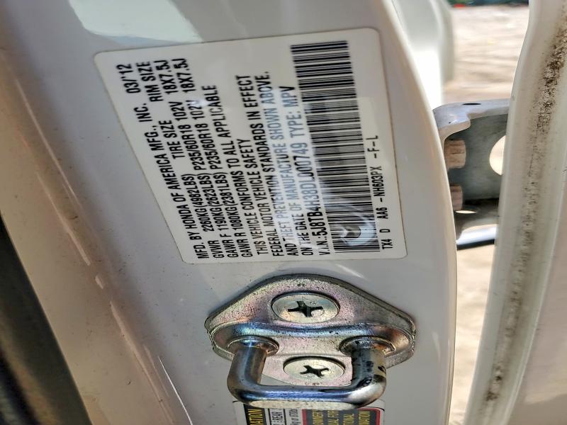 53747556 :رقم المزاد ، 5J8TB4H38DL000749 vin ، 2013 Acura Rdx مزاد بيع