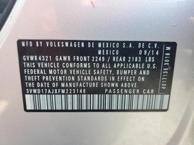 Продажа на аукционе авто 2015 Volkswagen Jetta, vin: 3VWD17AJXFM223146, номер лота: 52165836