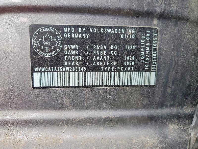 Продажа на аукционе авто 2010 Volkswagen Golf, vin: WVWCA7AJ5AW285349, номер лота: 53128506