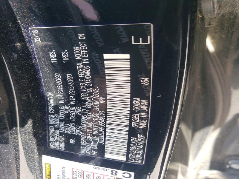 53640916 :رقم المزاد ، JTEBU5JR9J5549123 vin ، 2018 Toyota 4runner مزاد بيع