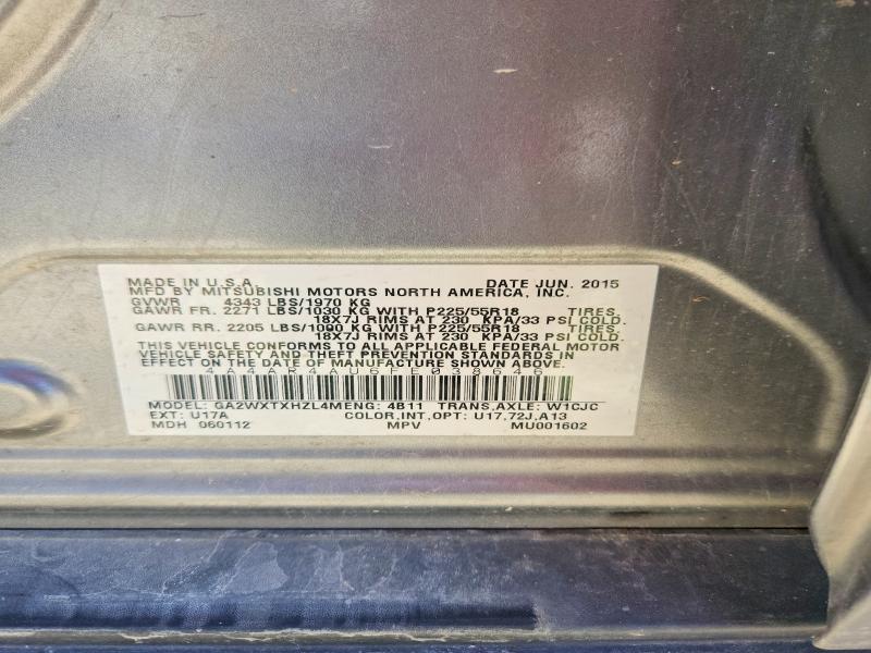 2015 Mitsubishi Outlander Sport მანქანა იყიდება აუქციონზე, vin: 4A4AR4AU6FE038646, აუქციონის ნომერი: 53068186
