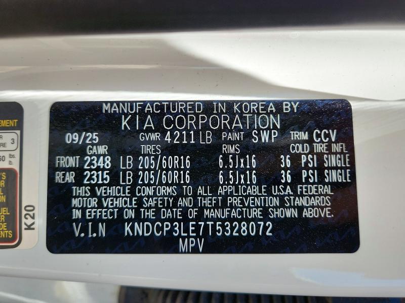 2026 Kia Niro მანქანა იყიდება აუქციონზე, vin: KNDCP3LE7T5328072, აუქციონის ნომერი: 55101356