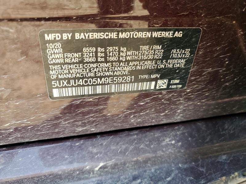 Продажа на аукционе авто 2021 Bmw X5, vin: 5UXJU4C05M9E59281, номер лота: 52851216