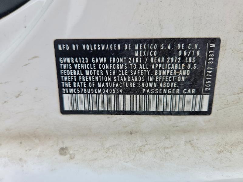 Aukcja sprzedaży 2019 Volkswagen Jetta, vin: 3VWC57BU9KM040534, numer aukcji: 55355466