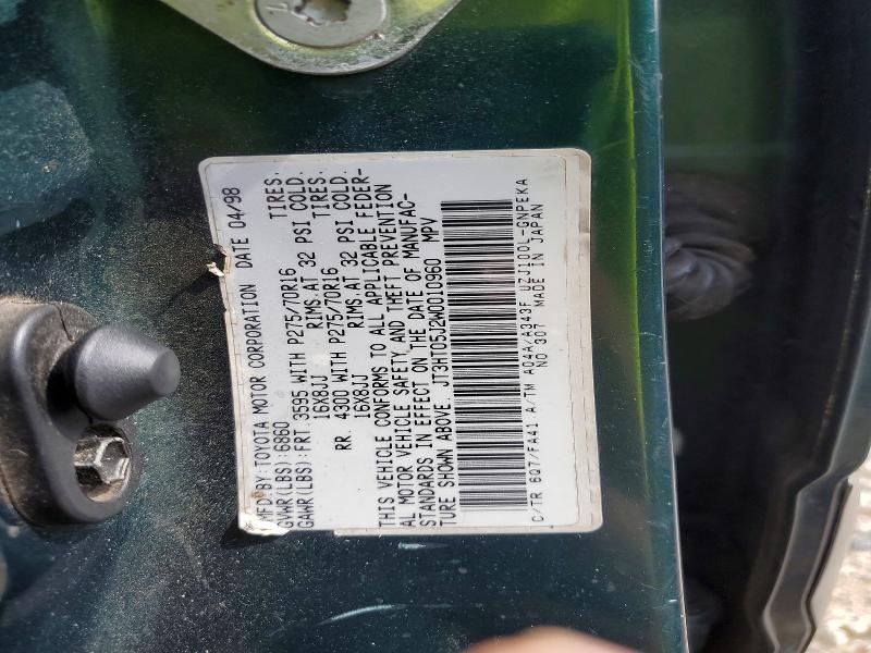 Aukcja sprzedaży 1998 Toyota Land Cruiser, vin: JT3HT05J2W0010960, numer aukcji: 55358486