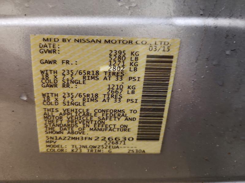 Aukcja sprzedaży 2015 Nissan Murano, vin: 5N1AZ2MH3FN226630, numer aukcji: 54408986