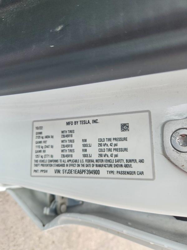 Aukcja sprzedaży 2023 Tesla Model 3, vin: 5YJ3E1EA6PF394900, numer aukcji: 51938076