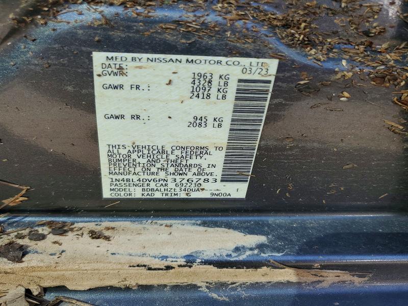 Продажа на аукционе авто 2023 Nissan Altima, vin: 1N4BL4DV6PN376783, номер лота: 52384676