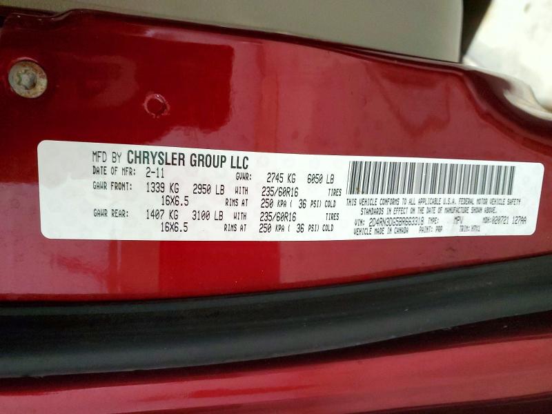 Продажа на аукционе авто 2011 Dodge Grand Caravan, vin: 2D4RN3DG5BR663318, номер лота: 52882186