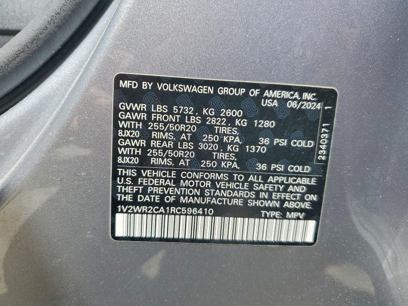 Продаж на аукціоні авто 2024 Volkswagen Atlas, vin: 1V2WR2CA1RC596410, номер лоту: 54690826