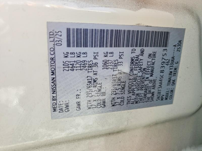 2025 Nissan Rogue მანქანა იყიდება აუქციონზე, vin: 5N1BT3AA4SC839753, აუქციონის ნომერი: 54258736